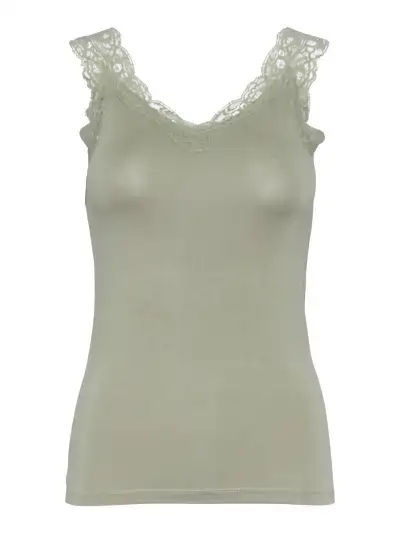 Pieces Pieces hemdje met kant - Lace Top - Barbera