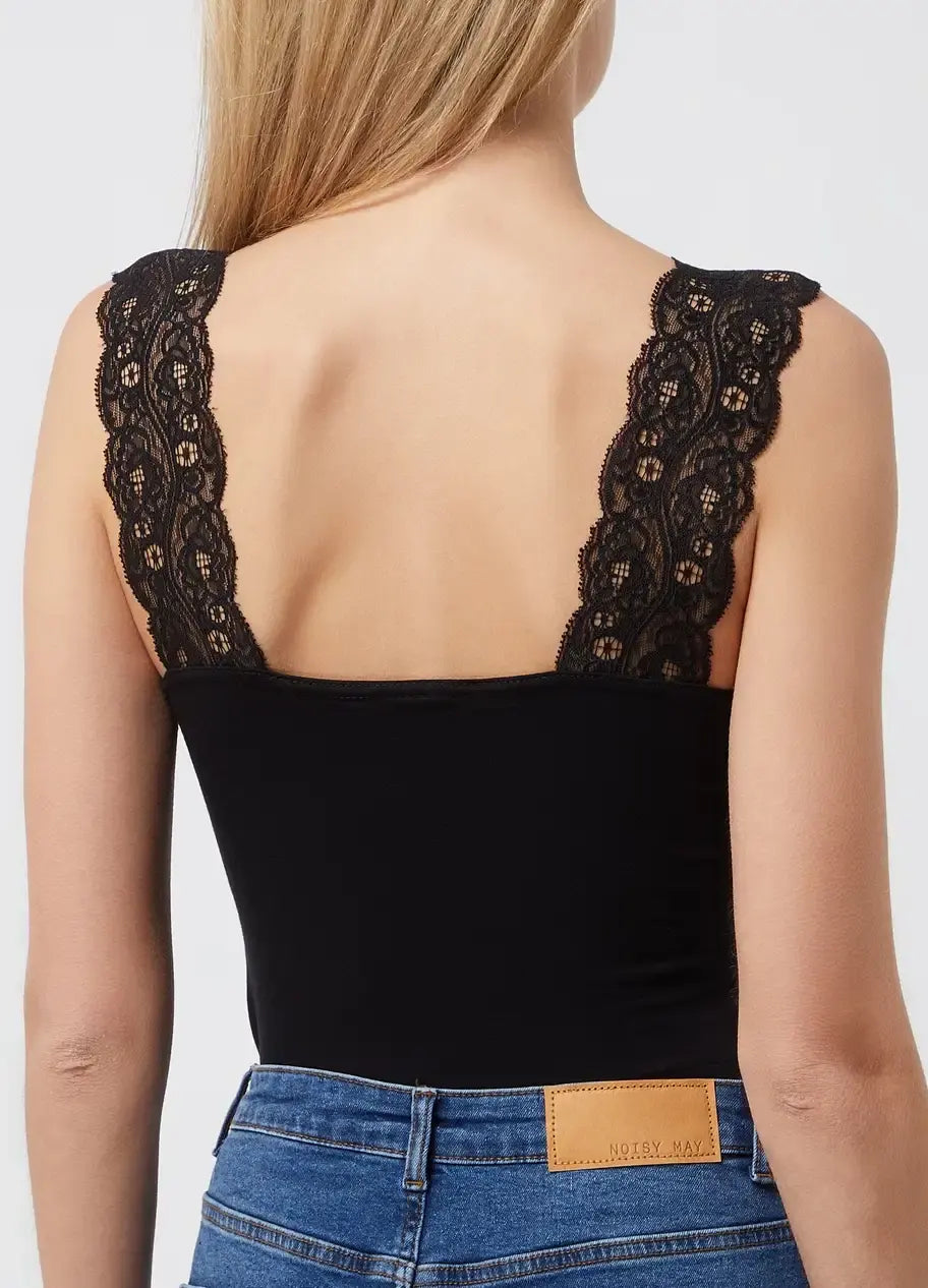 Pieces Pieces hemdje met kant - Lace Top - Barbera