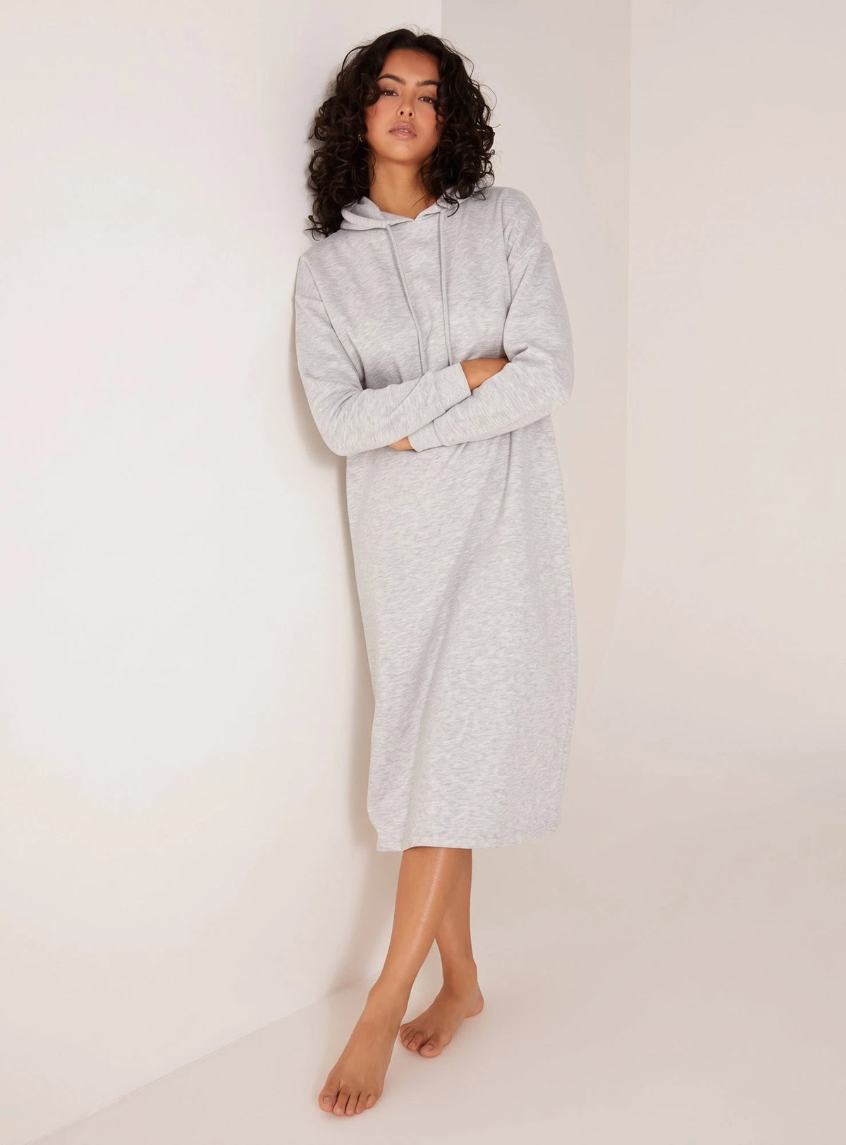Pieces Pieces Hoodie Midi Dress - Loungewear Dress