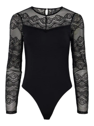 Pieces Pieces kanten body dames - Lace top Sinna - Zwart