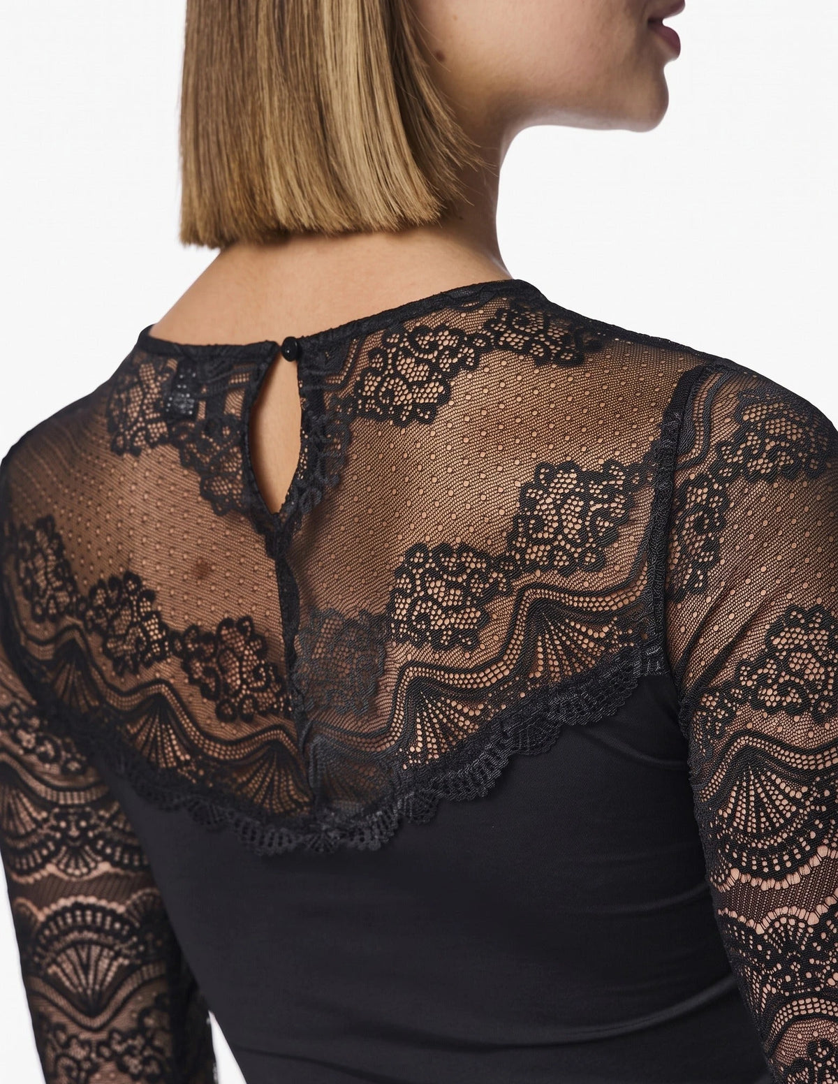 Pieces Pieces kanten body dames - Lace top Sinna - Zwart