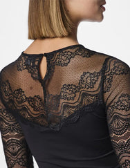 Pieces Pieces kanten body dames - Lace top Sinna - Zwart