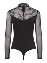 Pieces Pieces kanten body lange mouw- Naya Bodystocking