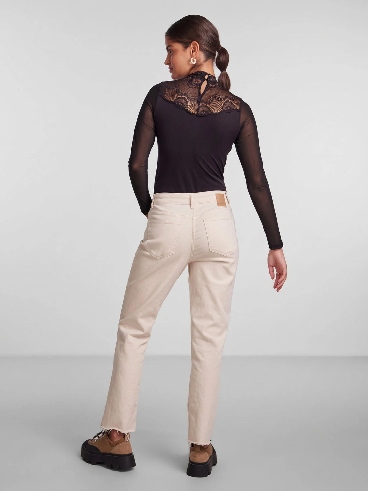 Pieces Pieces kanten body lange mouw- Naya Bodystocking