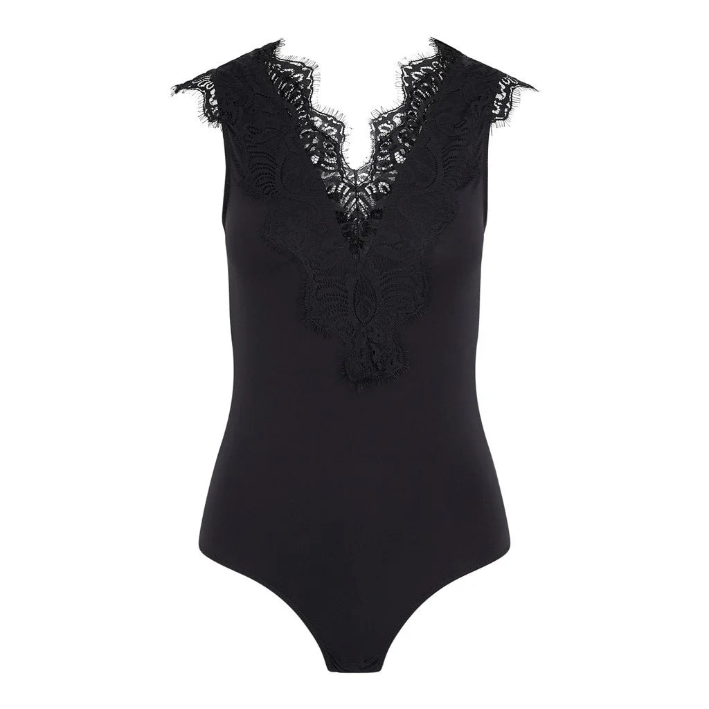 Pieces Pieces luxe kanten body zonder mouw - ILU Bodystocking