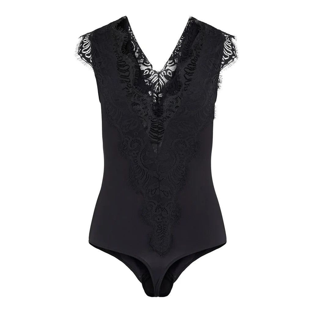 Pieces Pieces luxe kanten body zonder mouw - ILU Bodystocking