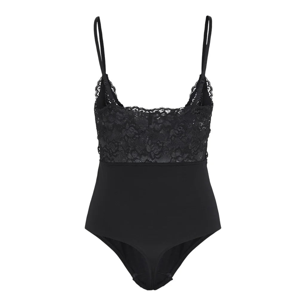 Pieces Pieces zwarte kanten body dames - Lace top Nichelle