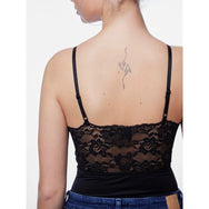 Pieces Pieces zwarte kanten body dames - Lace top Nichelle