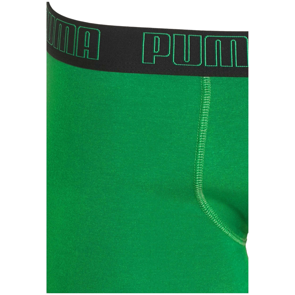 Alle | detail | Detail band met Puma-logo, groen – Puma heren boxershort 2-pak kort pijpje - Basic Trunk