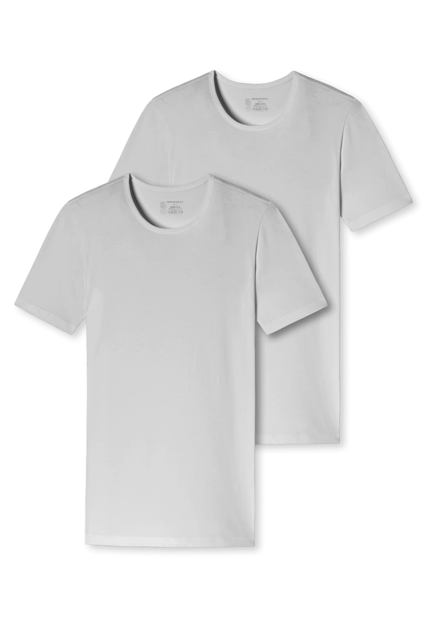 Schiesser Schiesser 2-Pack heren T-Shirts - 95/5 - Biologisch katoen