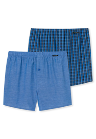 Schiesser Schiesser 2-Pack heren wijde boxershort katoen woven - Royal