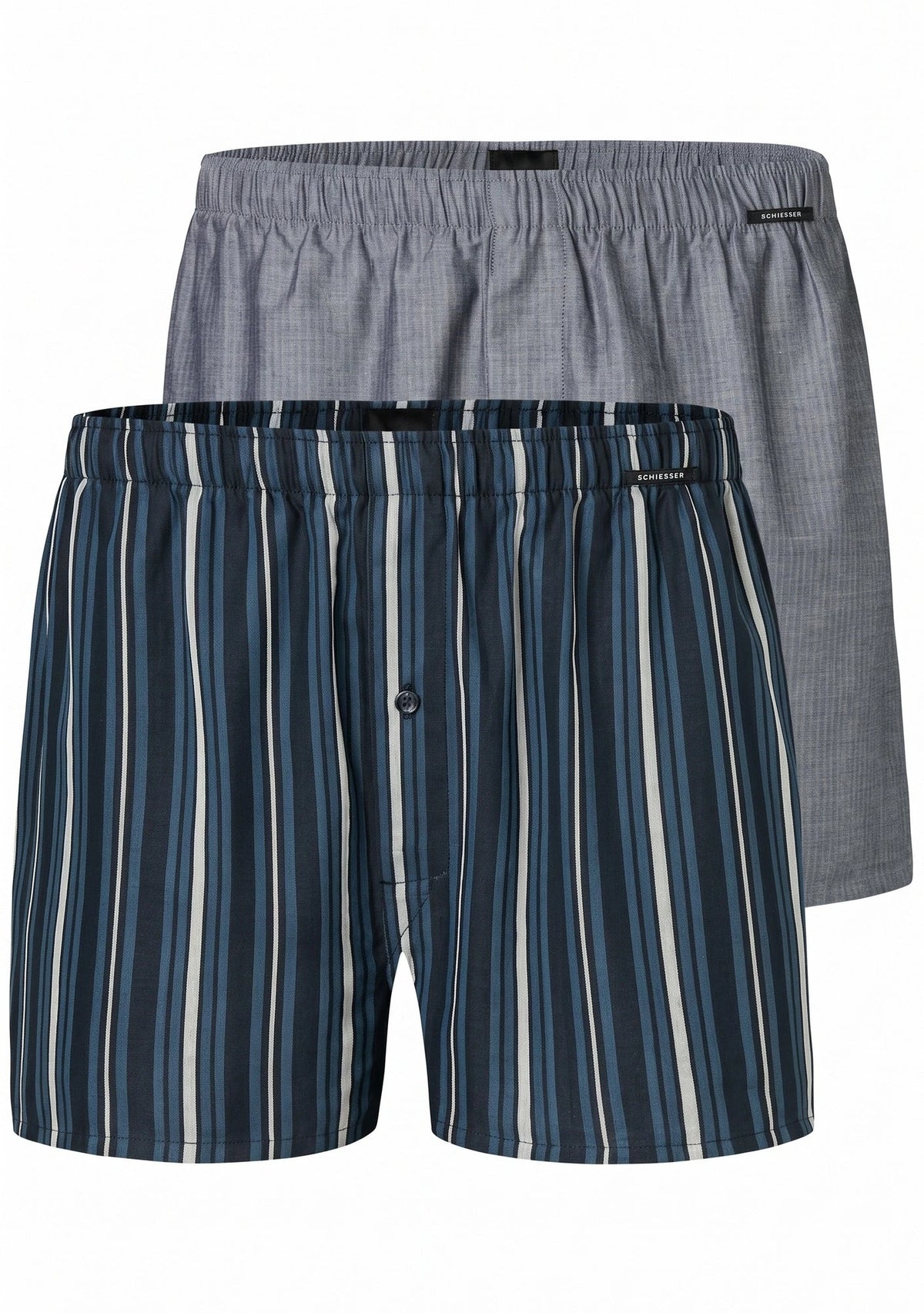 Schiesser Schiesser 2-Pack heren wijde boxershort katoen woven - Royal