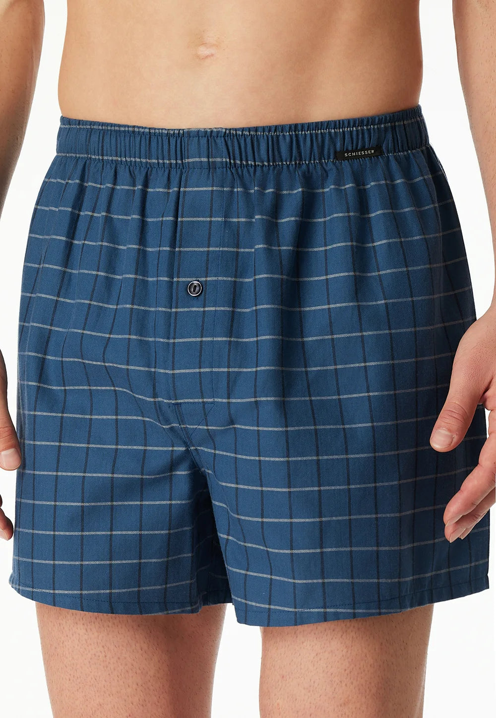 Schiesser Schiesser 2-Pack heren wijde boxershort katoen woven - Royal
