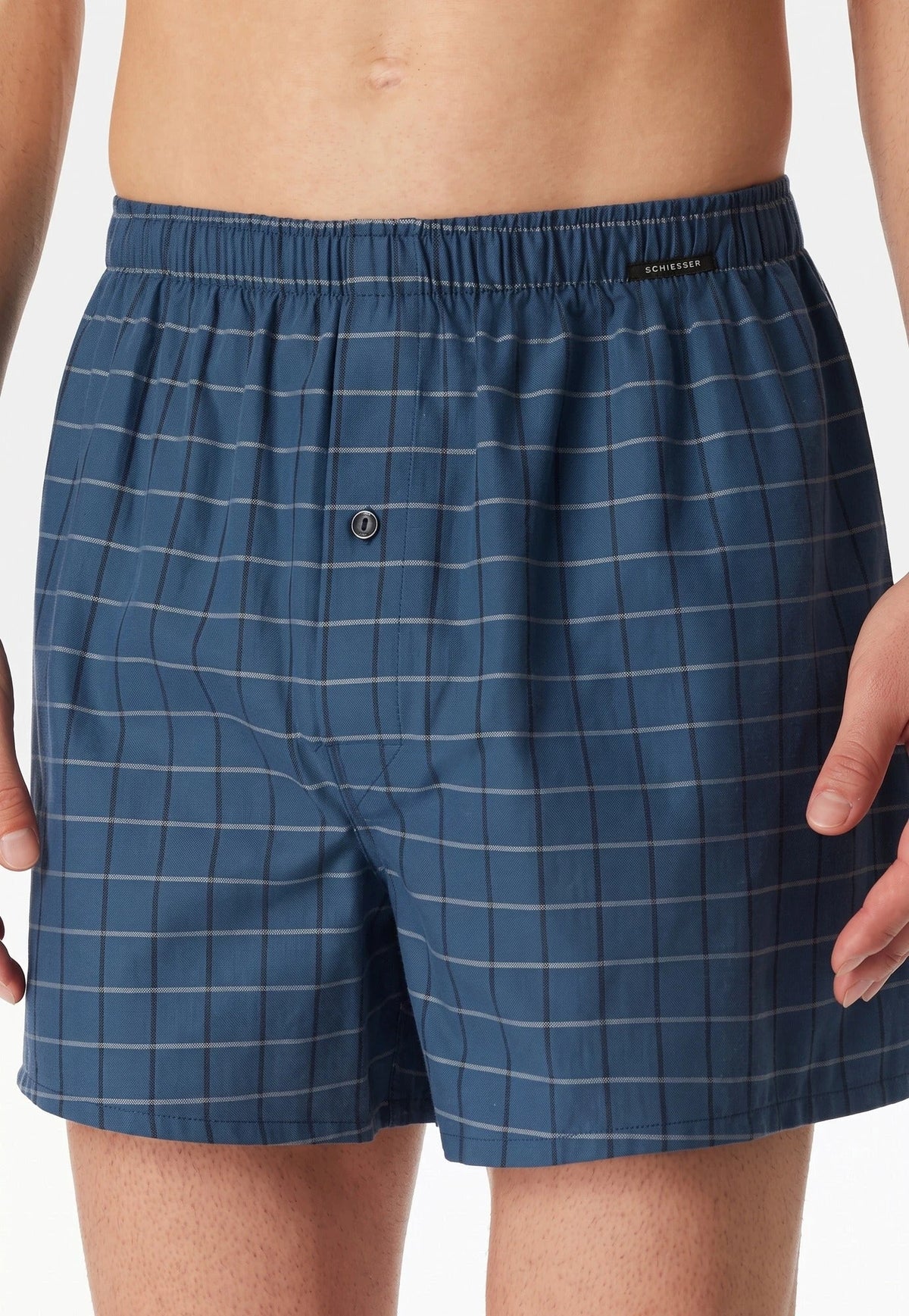Schiesser Schiesser 2-Pack heren wijde boxershort katoen woven - Royal