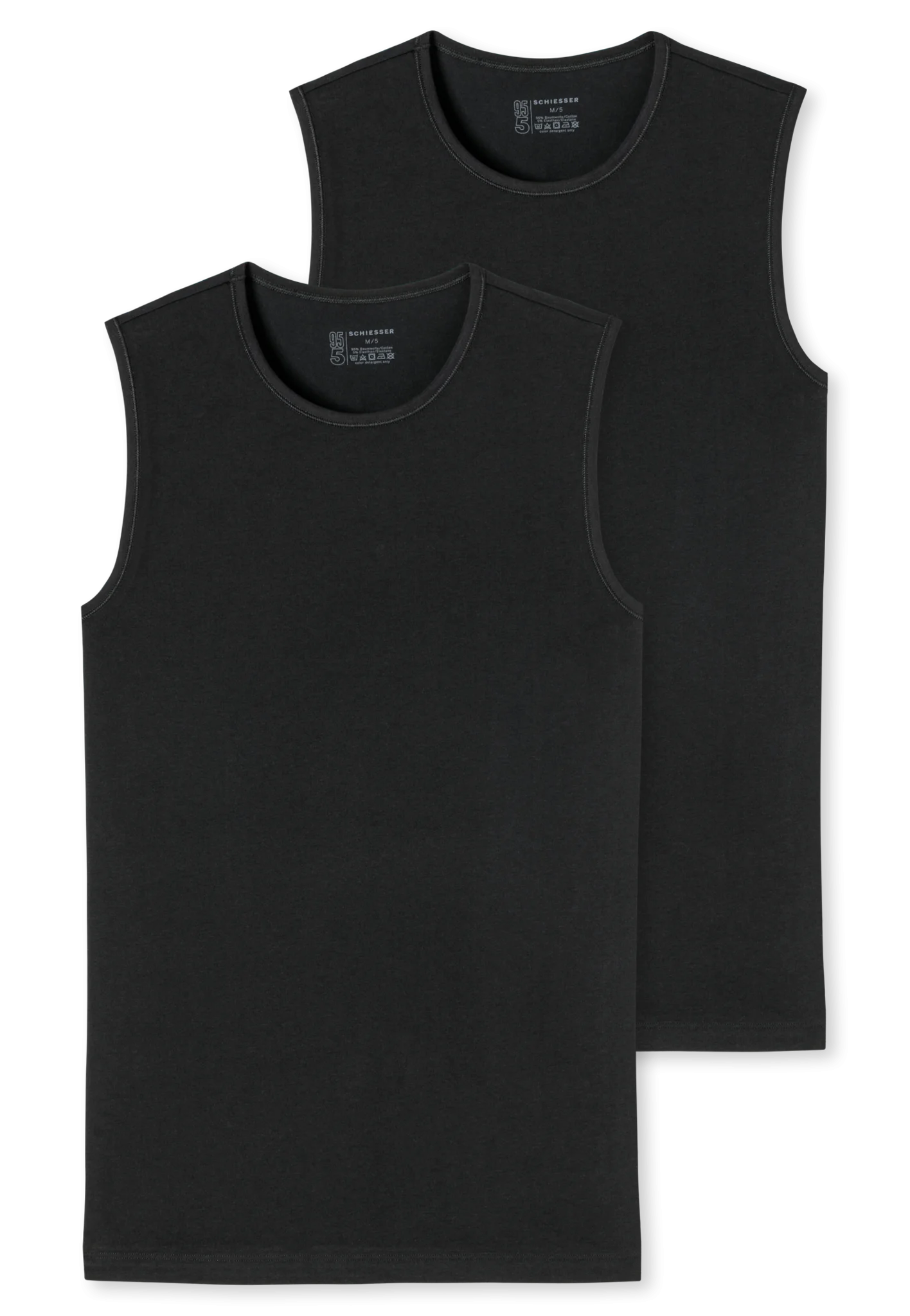 Schiesser Schiesser 2-Pack mouwloos shirt - 95/5 - Biologisch katoen