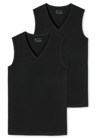Schiesser Schiesser 2-Pack mouwloos shirts V-hals - 95/5 - Biologisch katoen