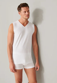 Schiesser Schiesser 2-Pack mouwloos shirts V-hals - 95/5 - Biologisch katoen