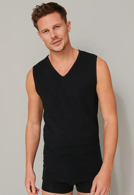 Schiesser Schiesser 2-Pack mouwloos shirts V-hals - 95/5 - Biologisch katoen