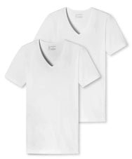 Schiesser Schiesser 2-Pack T-Shirts heren V-hals - 95/5 - Biologisch katoen