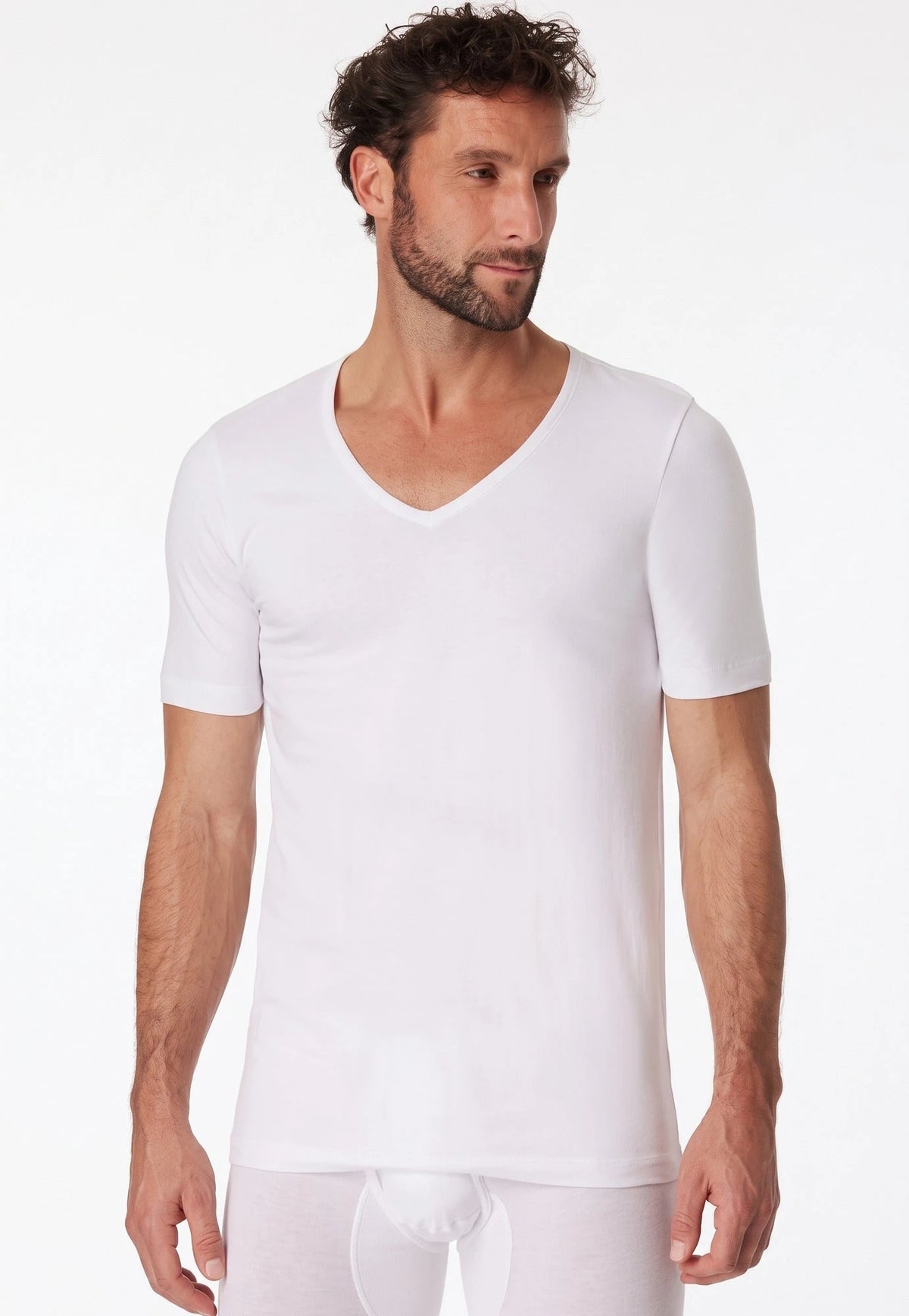 Schiesser Schiesser 2-Pack T-Shirts heren V-hals - 95/5 - Biologisch katoen
