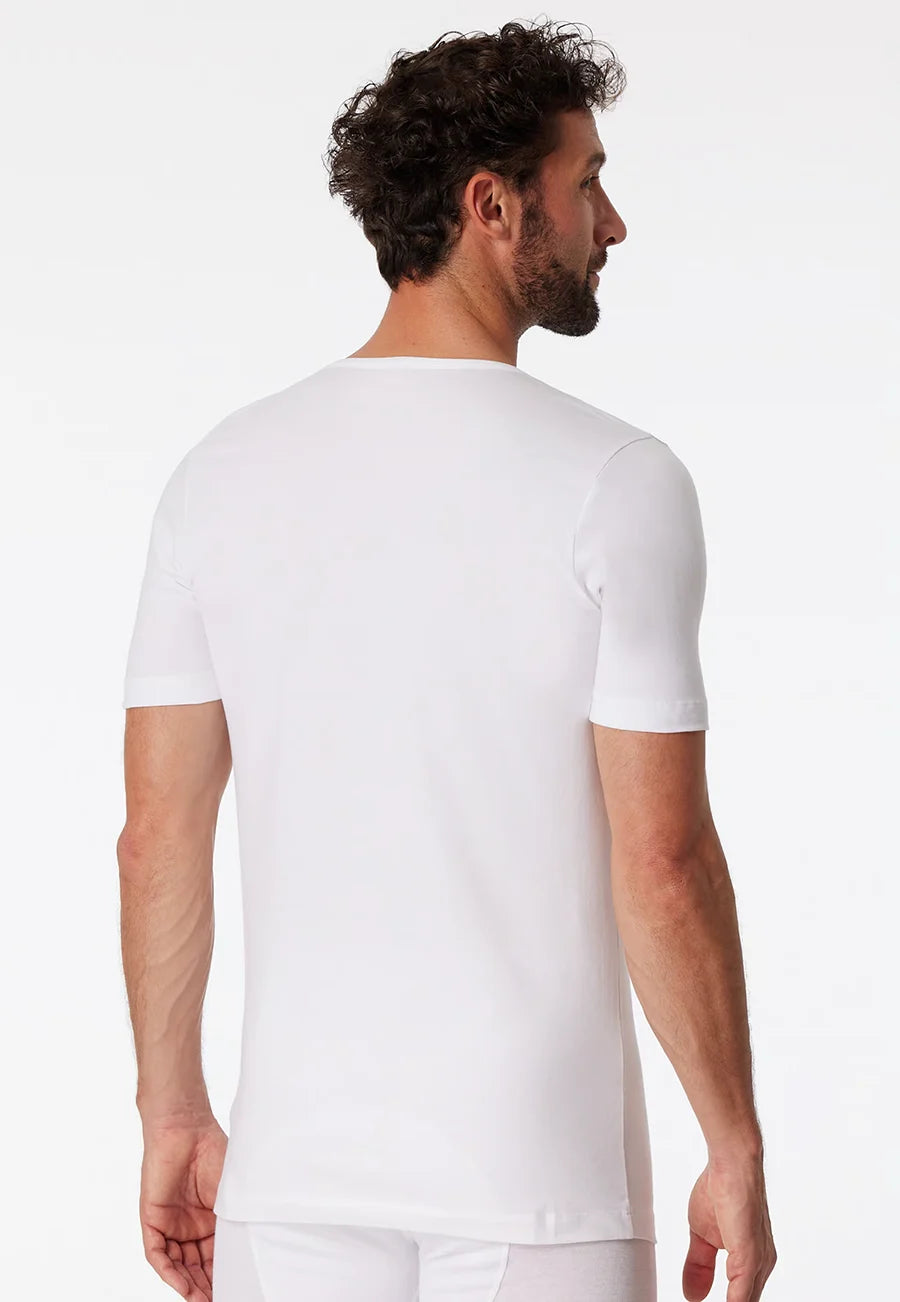 Schiesser Schiesser 2-Pack T-Shirts heren V-hals - 95/5 - Biologisch katoen