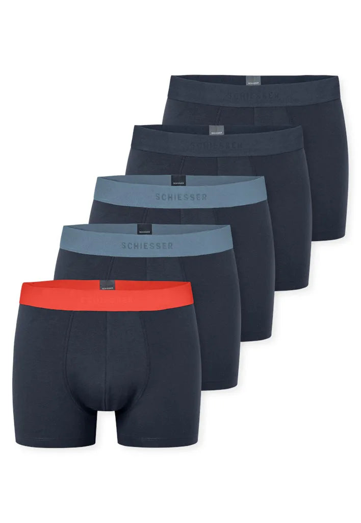 Schiesser Schiesser 5-pack heren boxershort 95/5 - Darkblue