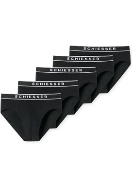 Schiesser Schiesser 5-pack heren Rio slip 95/5- Zwart