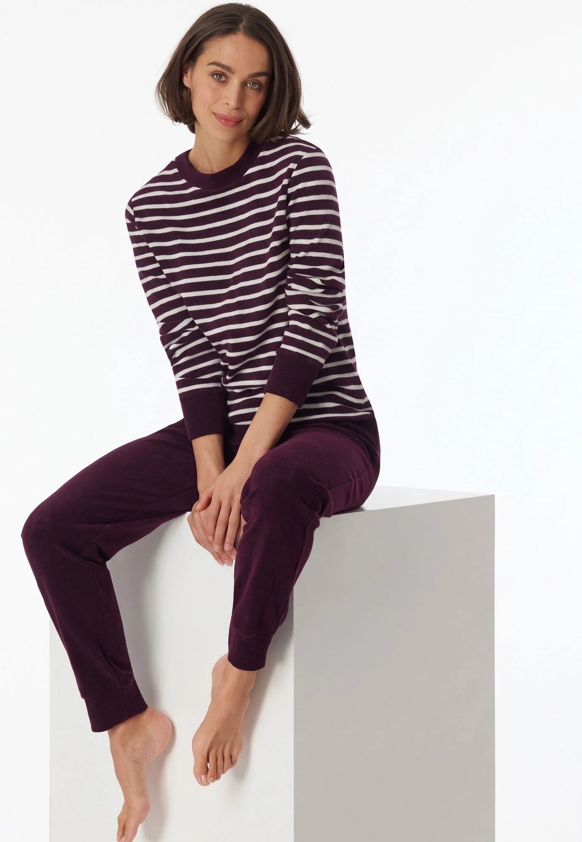 Schiesser Schiesser dames pyjama badstof - Purple - Casual essentials
