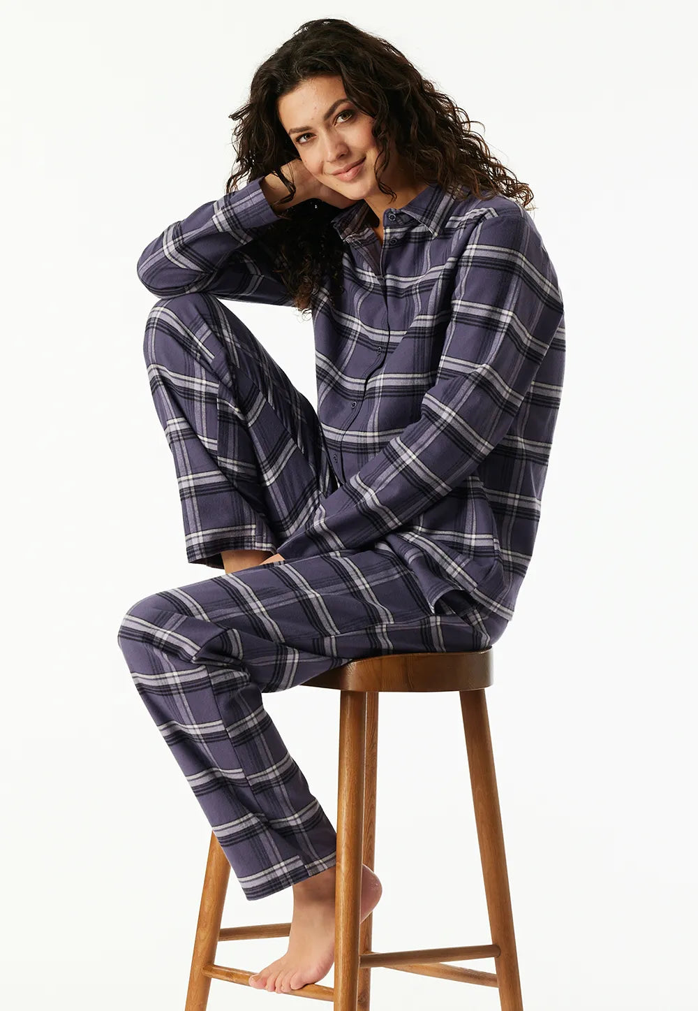 Schiesser Schiesser dames pyjama flanel - Select Premium