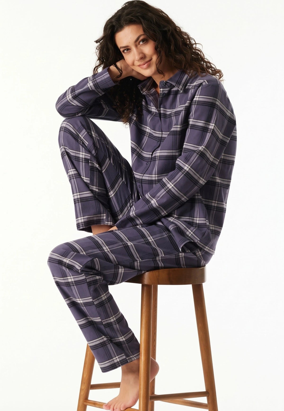 Schiesser Schiesser dames pyjama flanel - Select Premium