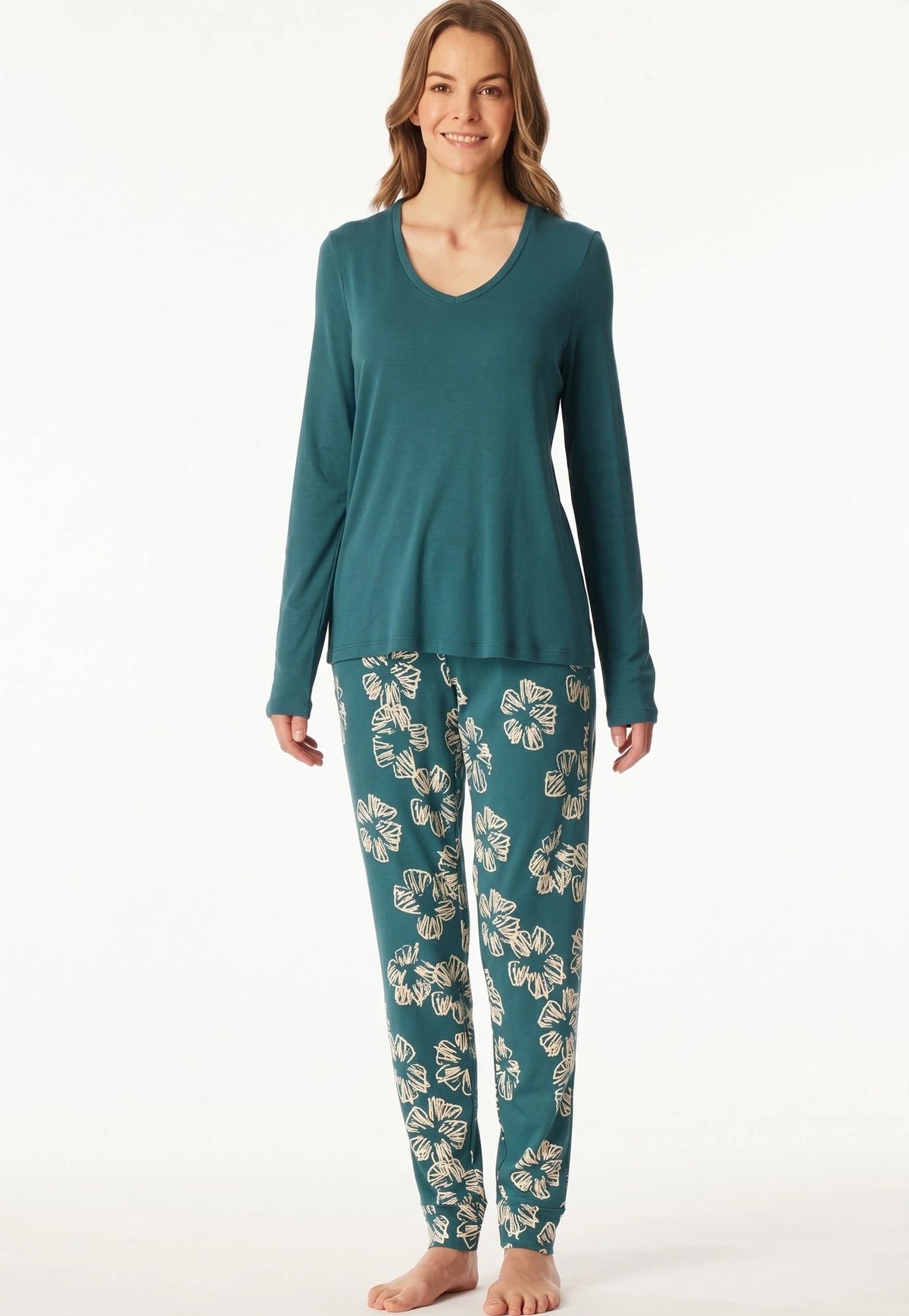 Schiesser Schiesser dames pyjama Flower - Modal - Katoen