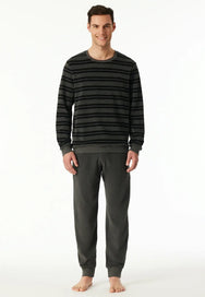 Schiesser Schiesser heren pyjama badstof - Casual Nightwear - Donkergrijs