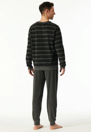 Schiesser Schiesser heren pyjama badstof - Casual Nightwear - Donkergrijs