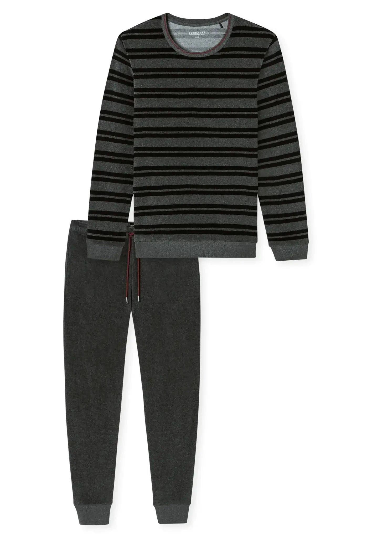 Schiesser Schiesser heren pyjama badstof - Casual Nightwear - Donkergrijs