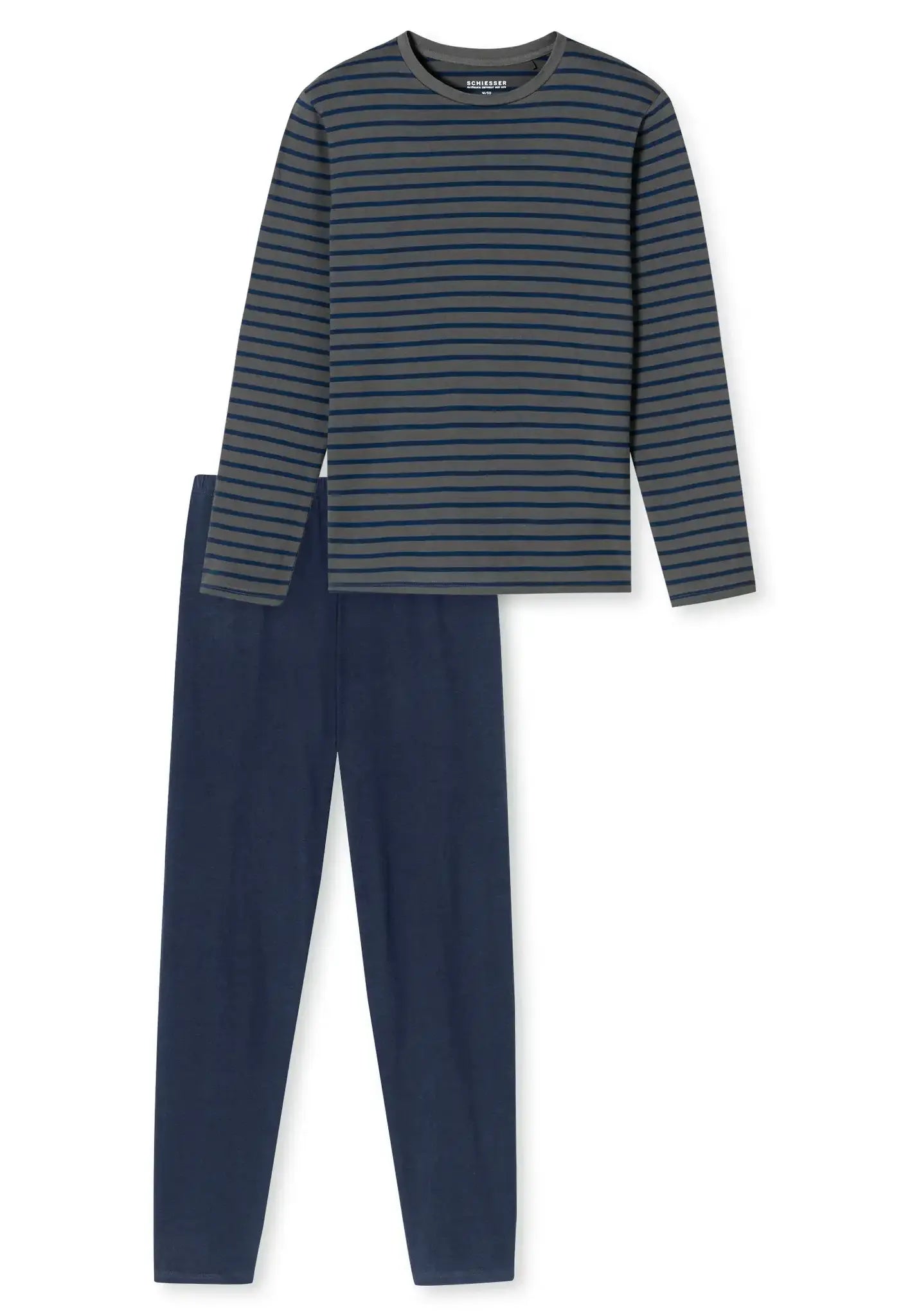 Schiesser Schiesser heren pyjama extra lang - Antraciet - Casual Essentials