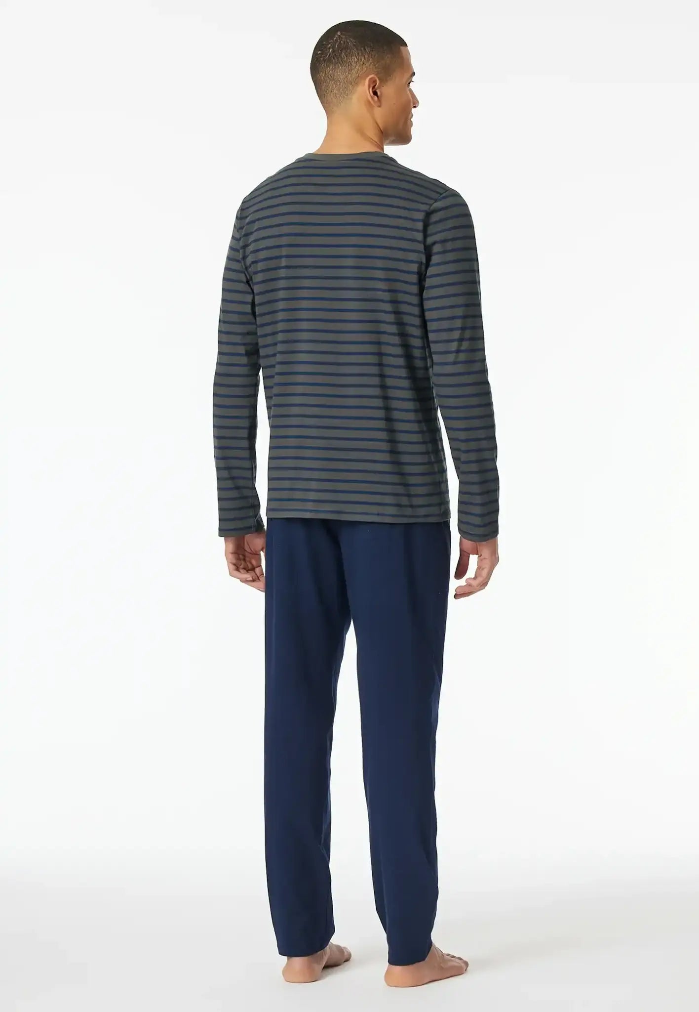 Schiesser Schiesser heren pyjama extra lang - Antraciet - Casual Essentials