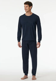 Schiesser Schiesser heren pyjama extra lang - Donkerblauw - Comfort Essentials