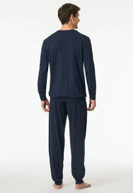 Schiesser Schiesser heren pyjama extra lang - Donkerblauw - Comfort Essentials