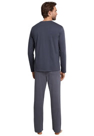 Schiesser Schiesser heren pyjama extra lang - Grijs - NOS