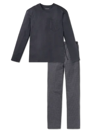 Schiesser Schiesser heren pyjama extra lang - Grijs - NOS