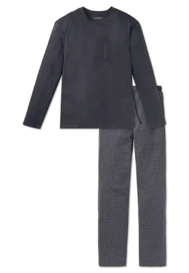 Schiesser Schiesser heren pyjama extra lang - Grijs - NOS