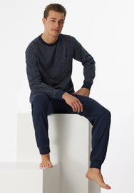 Schiesser Schiesser heren pyjama Katoen - Dark Sapphire