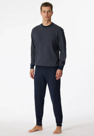Schiesser Schiesser heren pyjama Katoen - Dark Sapphire