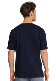 Schiesser Schiesser heren pyjama shirt korte mouw - Donkerblauw