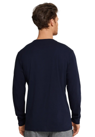 Schiesser Schiesser heren pyjama shirt lange mouw - Donkerblauw