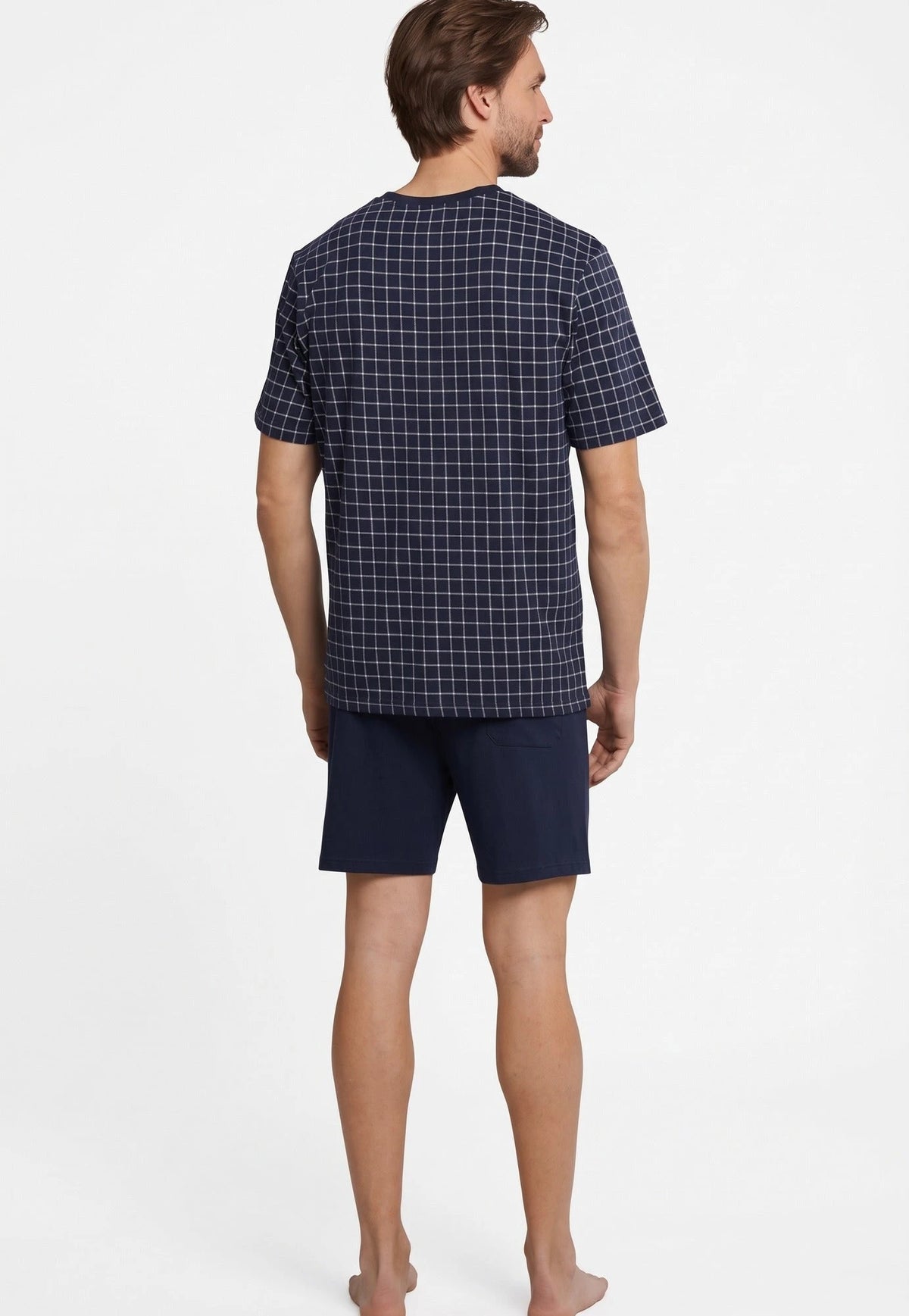 Schiesser Schiesser heren shortama - Ebony Blue - Ruit
