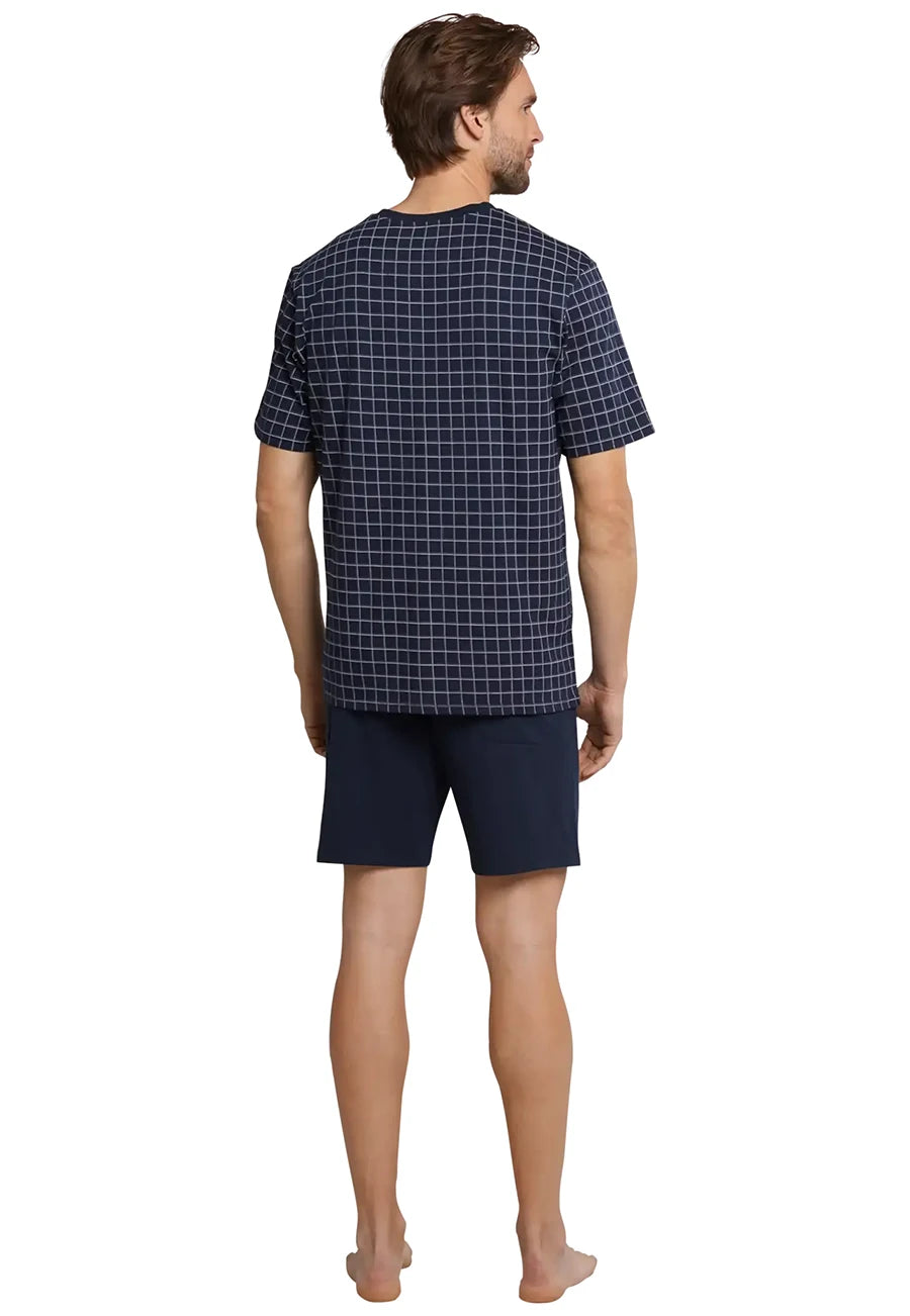 Schiesser Schiesser heren shortama - Ebony Blue - Ruit