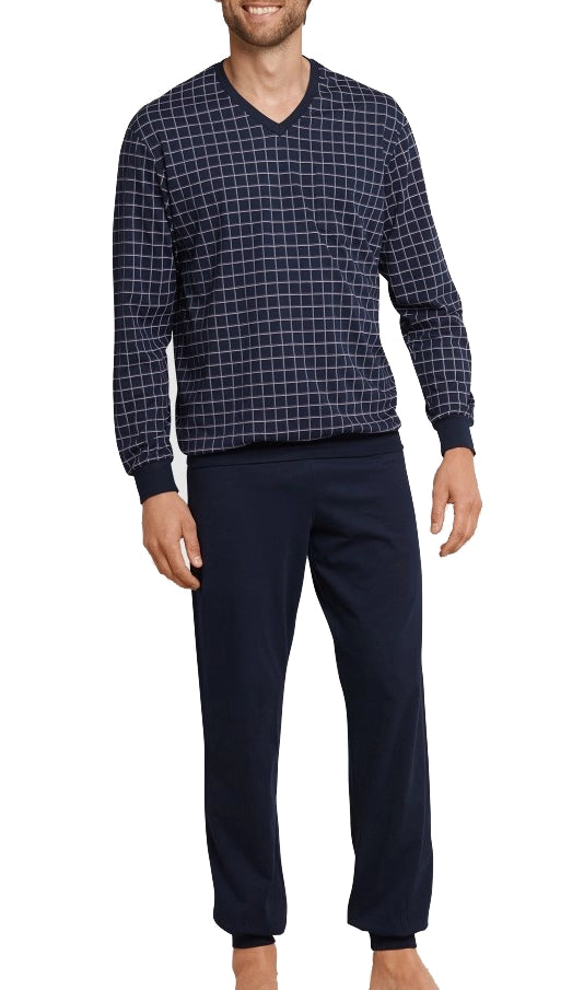 Schiesser Schiesser pyjama heren katoen - Dark Sapphire - Nos