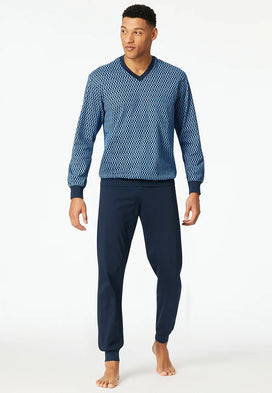Schiesser Schiesser pyjama heren lang 100% katoen - Comfort - 181162