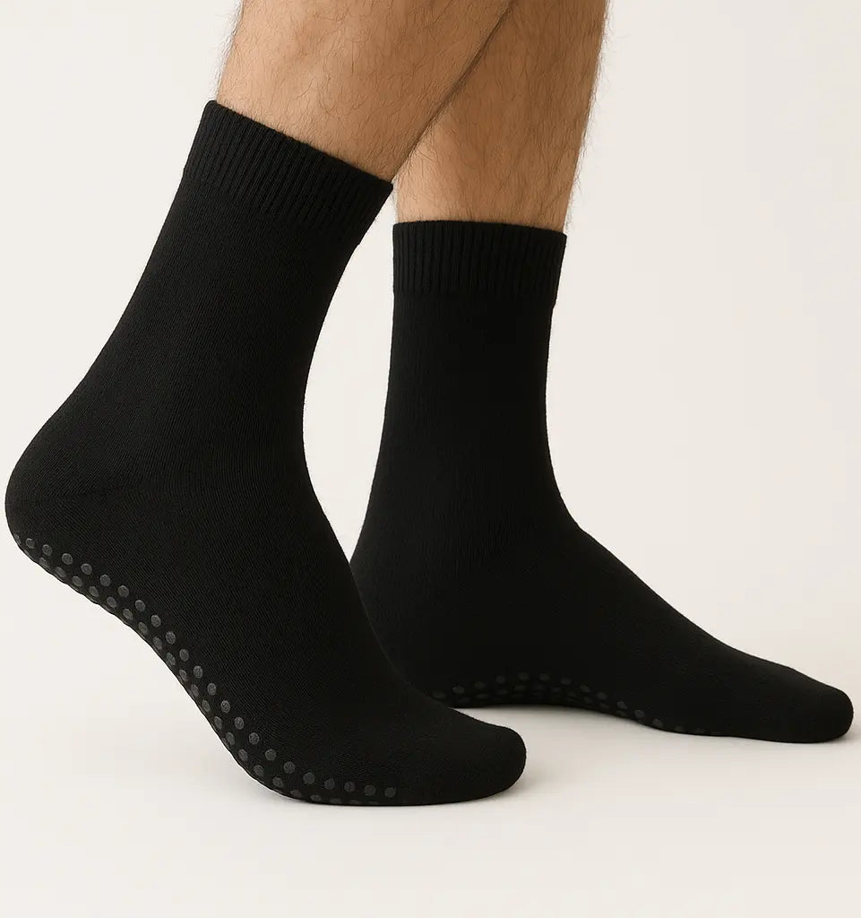 Sliponline Apollo 2-paar Heren Anti slip badstof sokken - Slipper sokken - Plain